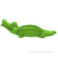 Jouet interactif pour chien en forme de crocodile en caoutchouc naturel